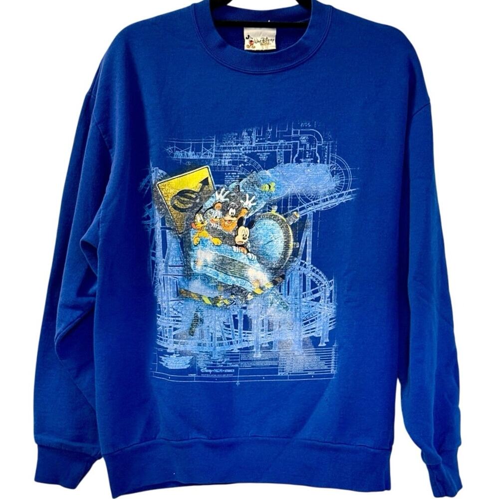 Vintage 90s Rock n Roller Coaster Ride Promo Mickey and Friends Crewneck Large